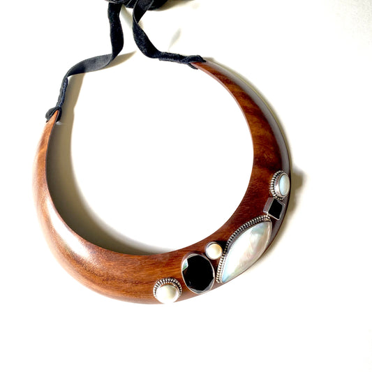 Sanur ~ Wood Collar Necklace