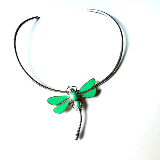 Ubud ~ 2 in 1 Dragonfly Necklace (Shell - Green)